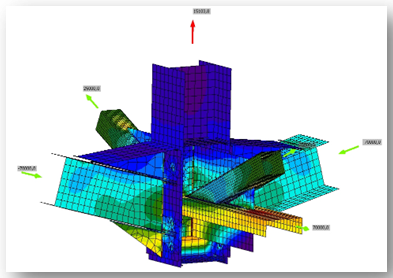 Finite element analysis of a structural steelwork connection