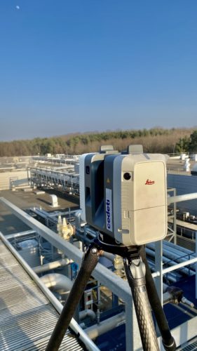 On-site 3D laser scanning survey by a CEDETI INGENIERIE engineer