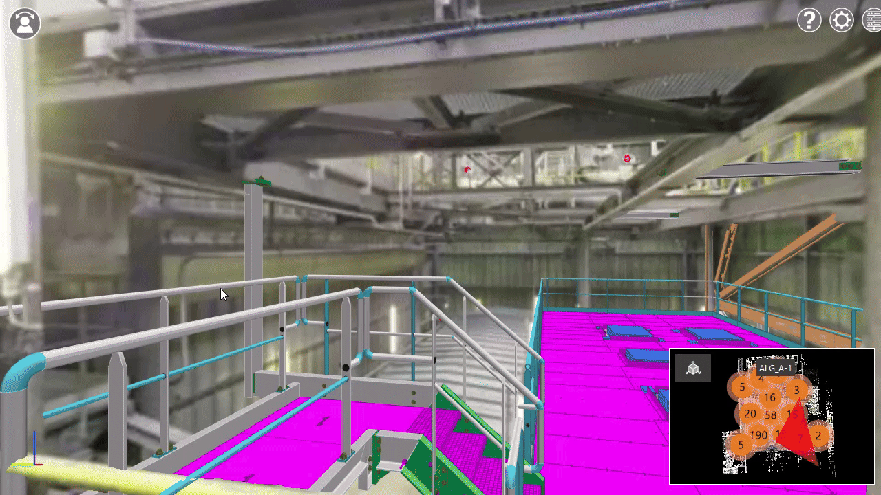 360° viewing of a 3D laser scan survey by CEDETI INGENIERIE